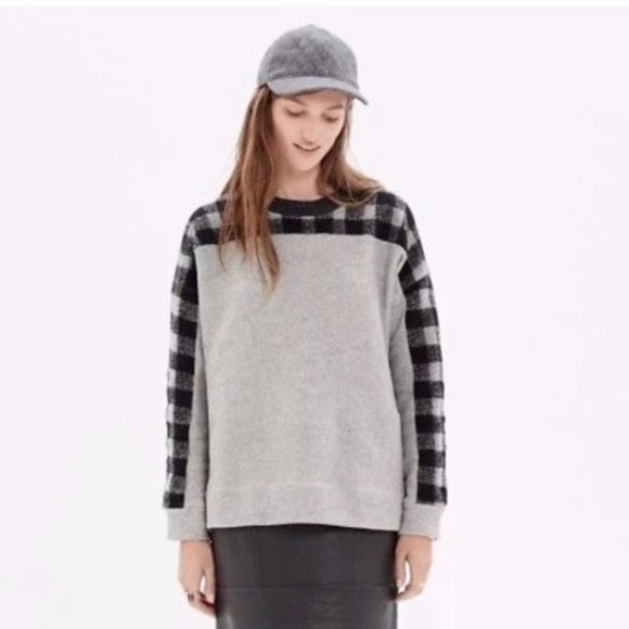 Madewell Tops - Madewell Buffalo Check Plaid Sweatshirt Top
